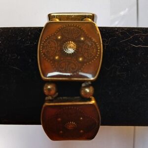 Gold Tone Stretch BoHo Bracelet